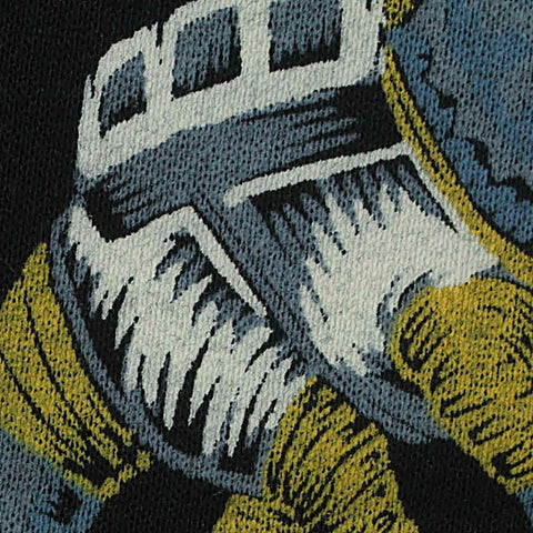 Blue-Grey Dinosaurs French Terry, Cotton-Poly
