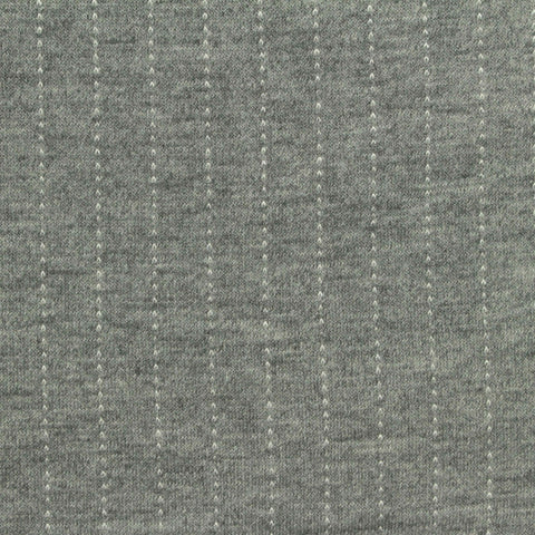 White Vertical-Stripe Ponte Knit, Poly-Viscose, 320 gsm