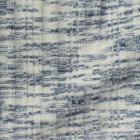 White Marl Rib Knit, Poly-Viscose, 280 gsm