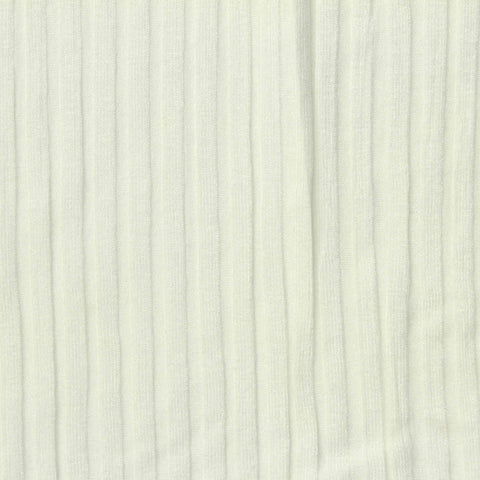 Viscose Polyester Stretch Rib Knit Fabric, 200 gsm, 140 cm — White