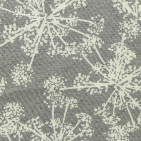 Bold Floral Modal Stretch Jersey Knit Fabric, 165 gsm, 165 cm — Grey