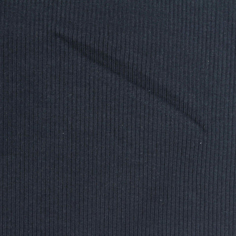 Cotton Stretch Rib Knit Fabric, 480 gsm — Navy
