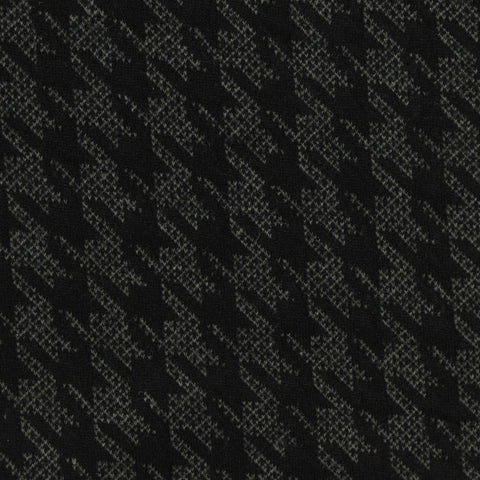 Black Houndstooth Knit, Polyester, 300 gsm