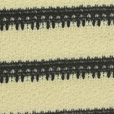 Dark Grey Horizontal-Stripe Chunky Knit, Poly-Cotton, 250 gsm