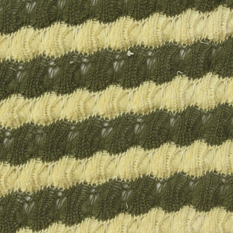 Yellow Stripes Chunky Knit, Cotton-Poly, 270 gsm