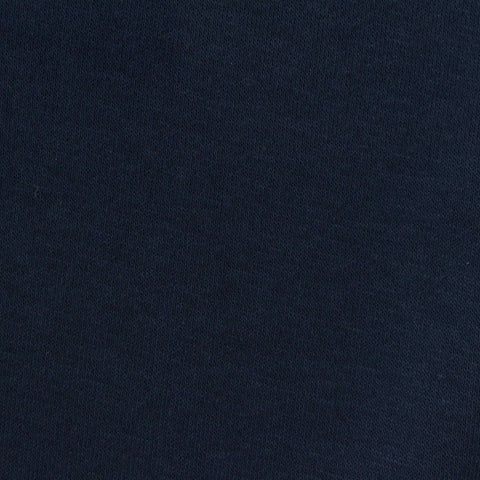 Brushed Cotton Polyester French Terry Fabric, 290 gsm, 186 cm — Navy