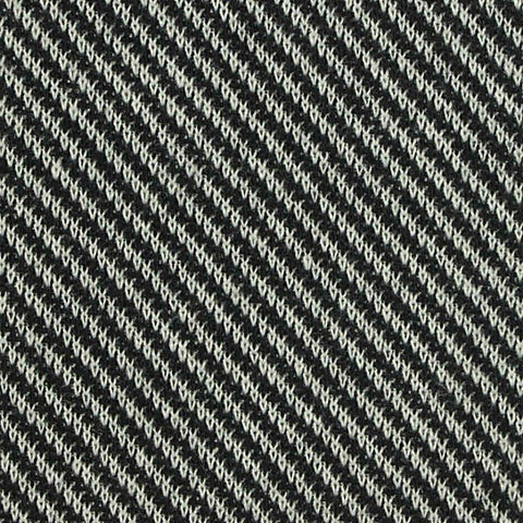 Black Diagonal-Stripe Interlock Knit, Polyester