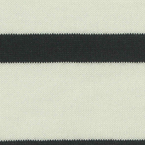 Black Horizontal-Stripe Jersey Knit, Polyester, 230 gsm, 190 cm