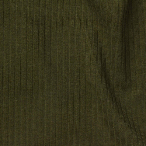 Cotton Modal Stretch Rib Knit Fabric, 197 gsm, 146 cm — Green