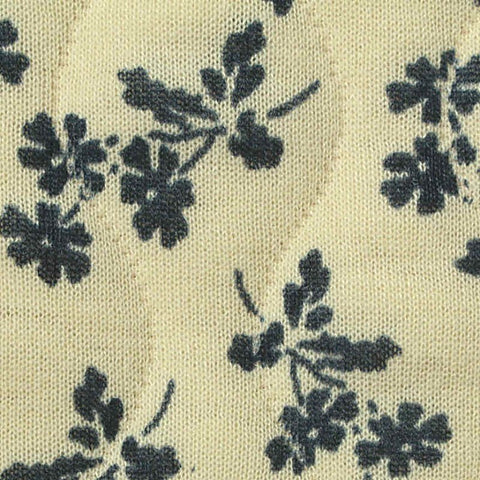 Dark Blue Floral Jacquard, Polyester, 375 gsm