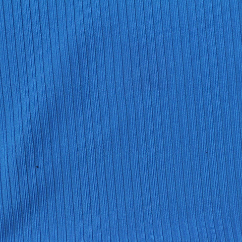Polyester Stretch Rib Knit Fabric, 230 gsm, 145 cm — Blue