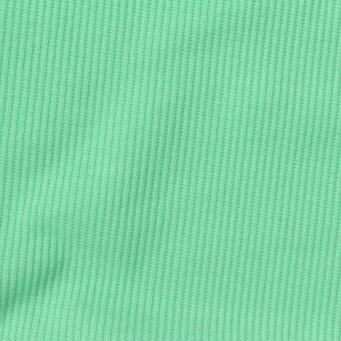 Polyester Viscose Stretch Rib Knit Fabric, 210 gsm, 150 cm — Green