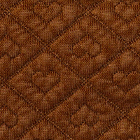 Brown Hearts Jacquard, Poly-Cotton