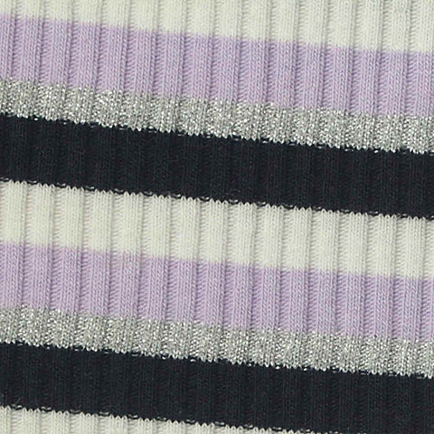 Black Horizontal-Stripe Rib Knit, Cotton-Poly, 205 gsm