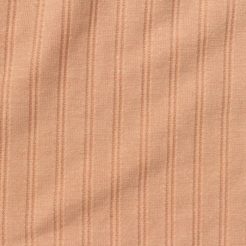 Jacquard Polyester Viscose Stretch Rib Knit Fabric, 220 gsm, 173 cm — Beige