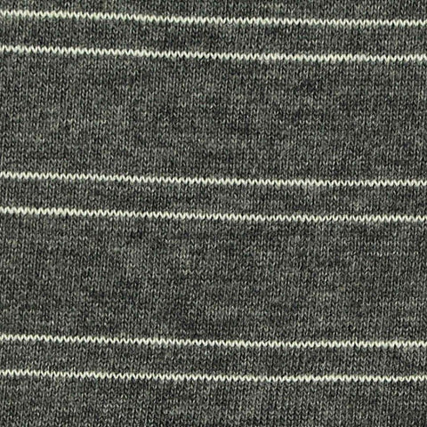 White Horizontal-Stripe Jersey Knit, Cotton, 190 gsm