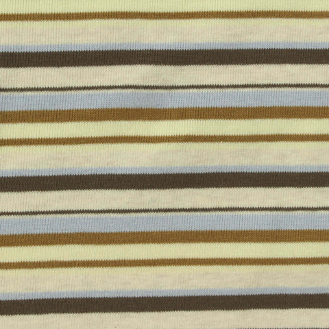 Striped Cotton Stretch Rib Knit Fabric, 240 gsm, 150 cm — Multi