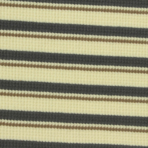 Cream Horizontal-Stripe Waffle Knit, Cotton