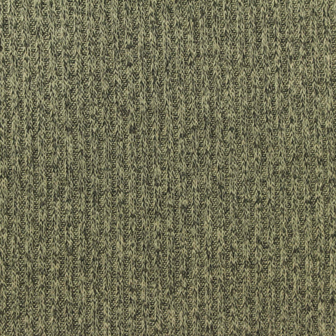 Olive Heather Rib Knit, Viscose-Poly