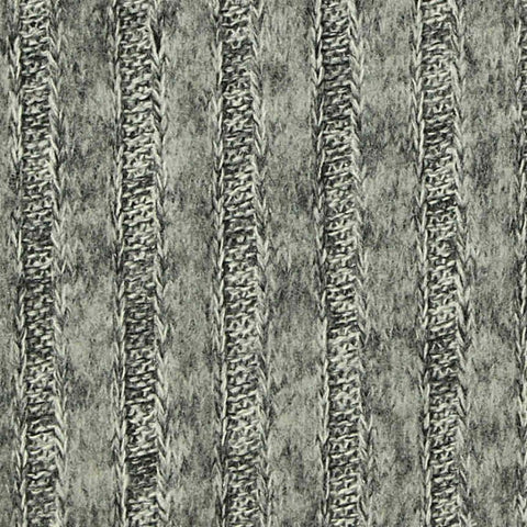 Dark Grey Marl Rib Knit, Poly-Viscose, 220 gsm