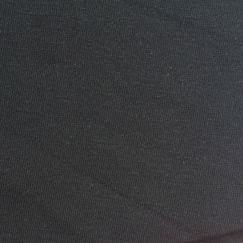Brushed Polyester Cotton French Terry Fabric, 280 gsm, 150 cm — Black