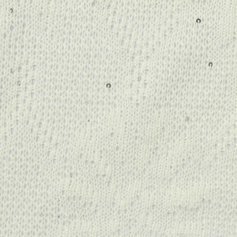 Silver Sequin Pointelle Knit, Polyester