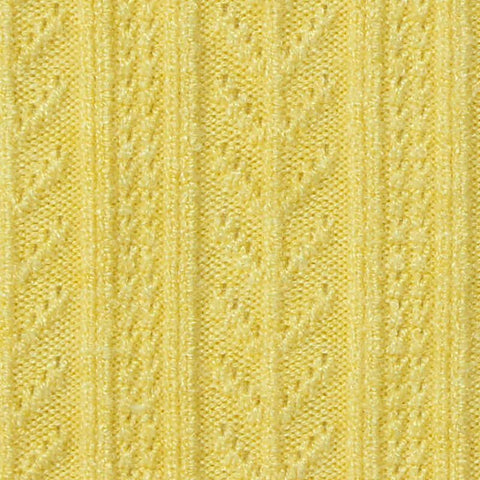 Yellow Openwork-Stripe Pointelle Knit, Viscose-Poly