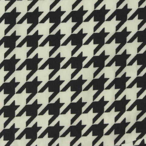 Black Houndstooth Milk Silk Knit, Polyester