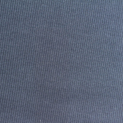 Polyester Cotton Stretch Rib Knit Fabric, 330 gsm — Navy
