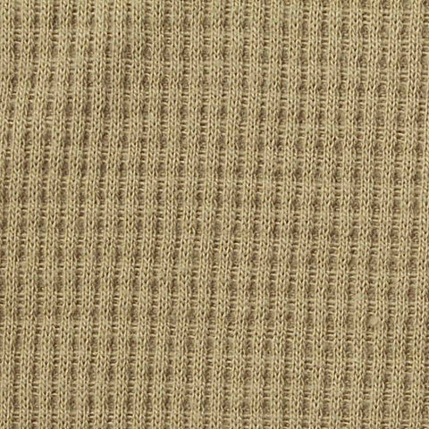 Cotton Polyester Waffle Knit Fabric, 220 gsm, 155 cm — Khaki