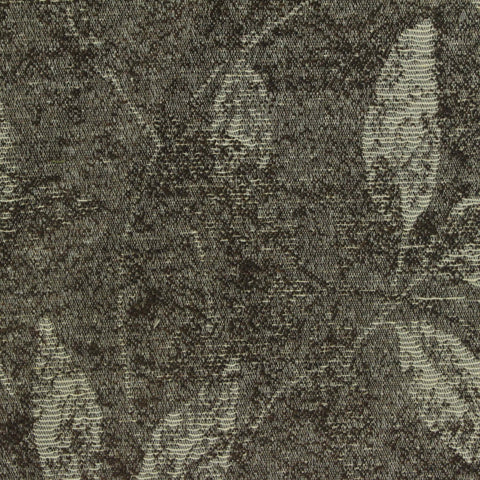 Dark Brown Leaves Scuba Knit, Poly-Cotton