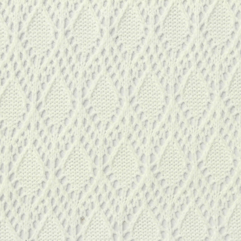 White Openwork-Diamond Chunky Knit, Polyester