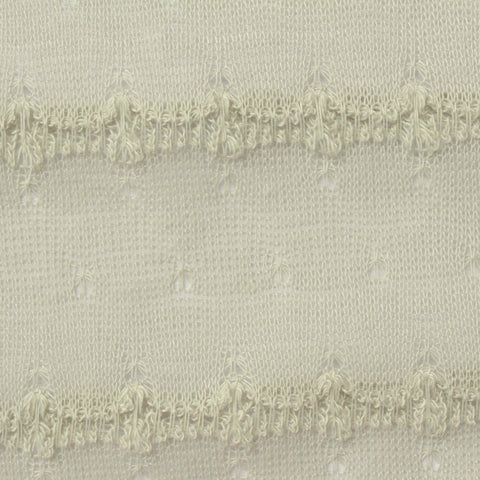 Cream Horizontal-Band Chunky Knit, Polyester, 166 gsm