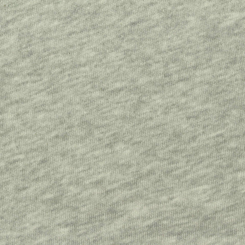 Light Grey Heathered-Marl Rib Knit, Cotton-Poly, 187 gsm
