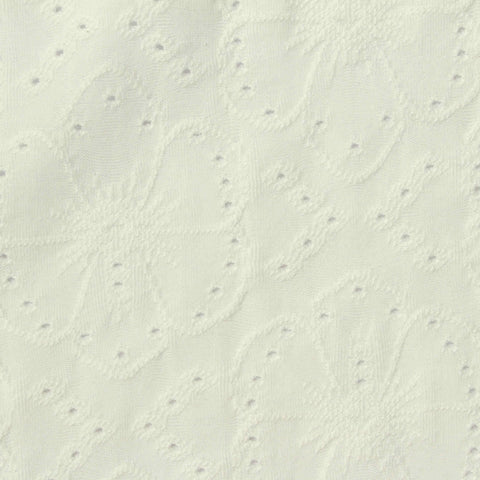 White Tone-on-Tone Floral Jacquard, Polyester, 200 gsm