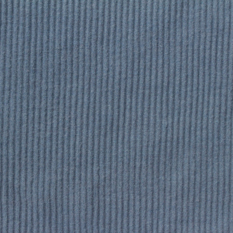 Brushed Polyester Viscose Stretch Rib Knit Fabric, 219 gsm, 130 cm — Blue