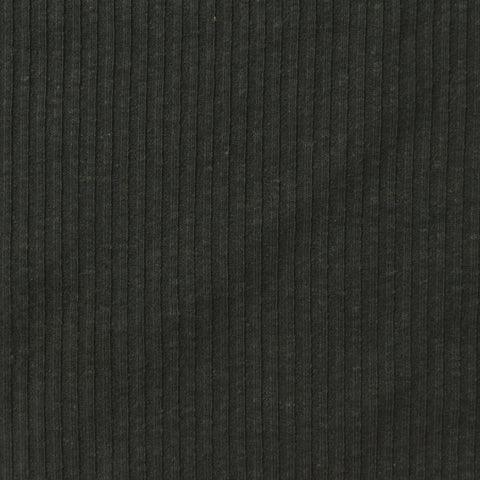 Slub Cotton Polyester Stretch Rib Knit Fabric, 215 gsm, 150 cm — Green