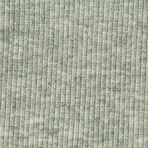 Grey Heathered-Marl Rib Knit, Cotton-Spandex