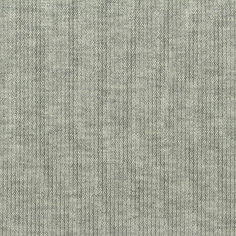 Grey Marl Rib Knit, Poly-Viscose, 335 gsm