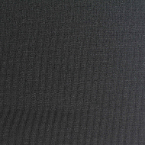 Cotton Polyester Blend Stretch Interlock Knit Fabric, 240 gsm, 155 cm — Black