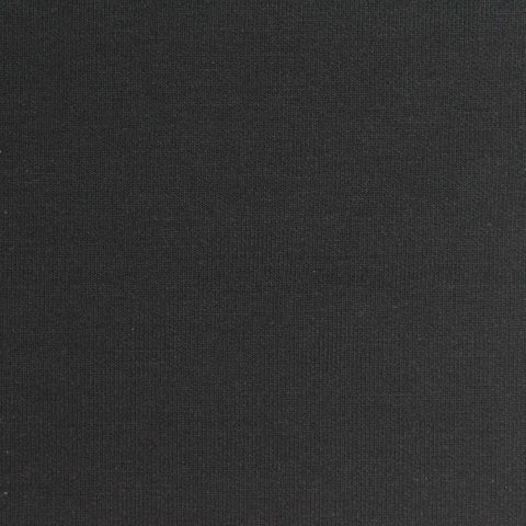 Cotton Polyester Blend Stretch Interlock Knit Fabric, 320 gsm, 155 cm — Black