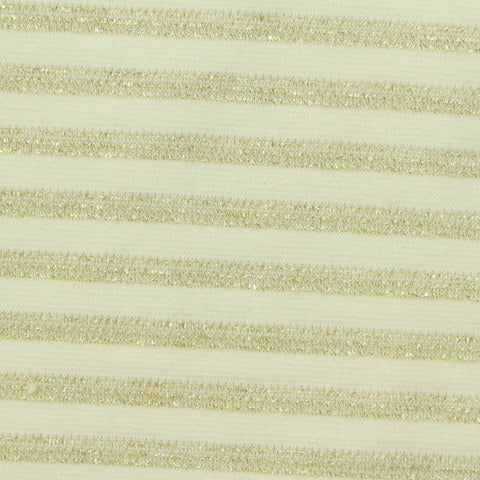 Striped Polyester Cotton Metallic Stretch Knit Fabric, 300 gsm, 155 cm