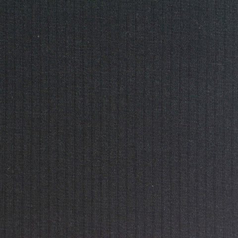 Black Ribbed Rib Knit, Poly-Cotton