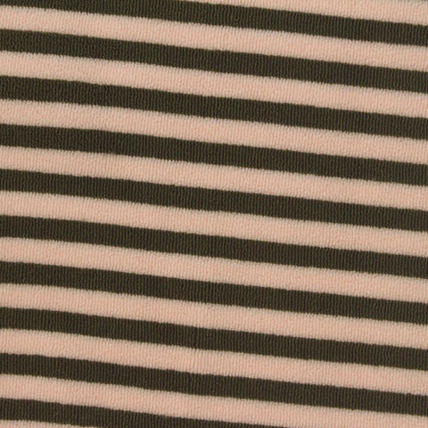 Pale Peach Horizontal-Stripe French Terry, Polyester
