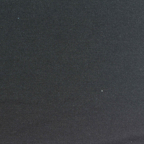 Polyester Viscose Stretch French Terry Fabric, 230 gsm, 160 cm — Black