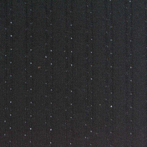 Jacquard Cotton Polyester Stretch Rib Knit Fabric, 190 gsm — Black