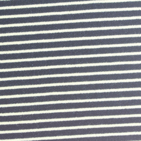Striped Cotton Denim Fabric, 320 gsm, 180 cm — Navy