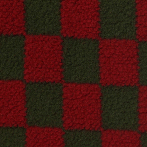 Plaid 100% Polyester Knit Fabric, 390 gsm, 176 cm — Red