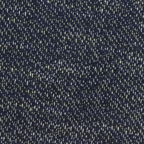 Slub Polyester Cotton French Terry Fabric, 220 gsm, 170 cm — Navy
