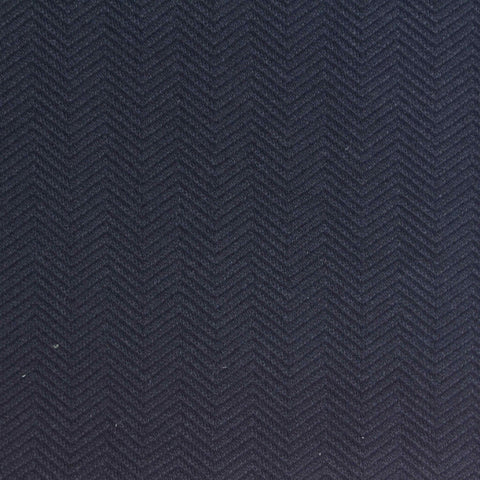 Dark Navy Chevron Interlock Knit, Cotton-Nylon